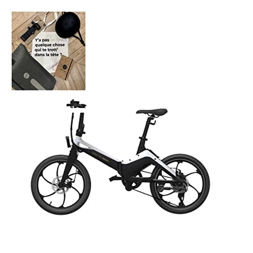 Vélos électriques : Vélo électrique Pliant yeep.me Twenty 20" Blanc Mixte Adulte avec Batterie Amovible + Pack yeeper Offert