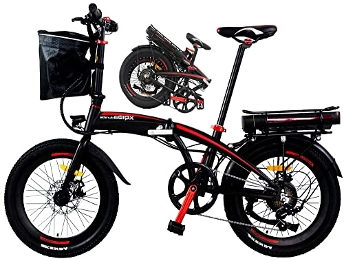 Vélos électriques : Vélo électrique pour Adulte 20" | Vélo électrique Pliant | Fat Tire | Unisexe | Dérailleur Shimano 7 Vitesses Batterie Lithium-ION 48 V / 10, 4 Ah Moteur 250 W Assistance 25 km / h Conforme à l'UE