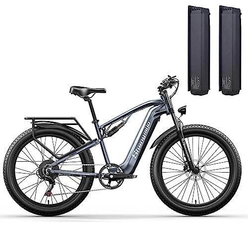 Vélos électriques : Vélo électrique pour adulte, VTT, batterie au lithium amovible 2×17 Ah, vélos électriques à suspension complète,