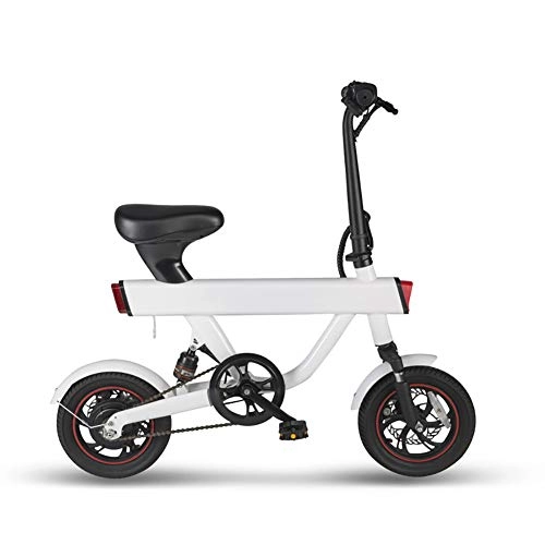 Vélos électriques : Vélo électrique pour Hommes Femmes Déplacement en Ville, Léger Pliage Mini Lithium-ION E-Bike, 3 Modes D'équitation VTT Pliant Blanc 350w 36v 10ah