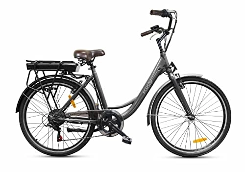 Vélos électriques : Vélo électrique Scooty Plus 26" pour femme avec batterie 10 Ah, 6 vitesses, dérailleur à billes, 250 W, Shimano