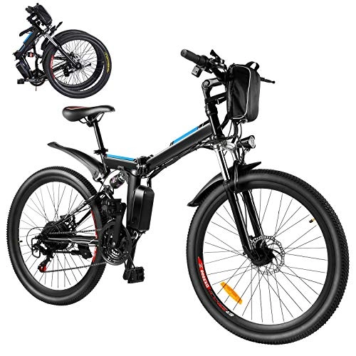 Vélos électriques : Vélo électrique, vélo électrique Pliable de 26 Pouces, 250 W, avec Batterie Amovible de 8 Ah, 21 Vitesses Professionnelles, pour Hommes et Femmes.