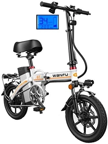 Vélos électriques : Vélo électrique, Vélos électriques rapides for adultes 14 pouces Roues en alliage d'aluminium Cadre portable pliant vélo électrique avec amovible 48V Lithium-ion rechargeable puissant moteur Brushless