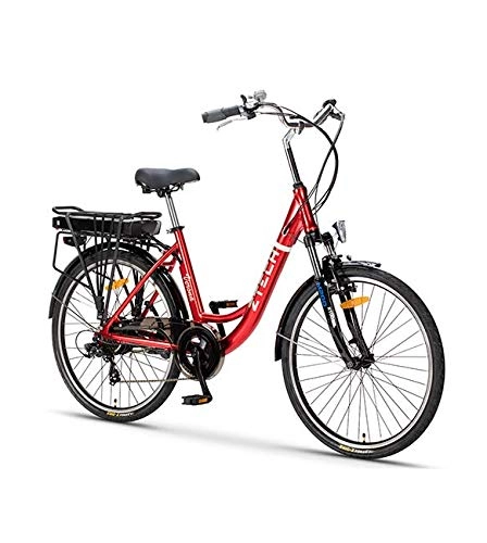 Vélos électriques : Vélo électrique ZT-34 Verona 25 km / h, Vélo de Ville, Aide à la pedale (Rouge)