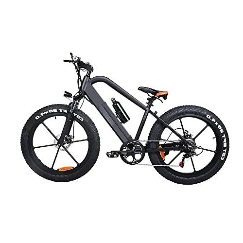 Vélos électriques : Vélo électrique à gros pneus 48 V 10 A 66 cm 10, 2 cm pour adultes avec batterie au lithium 6 vitesses, noir