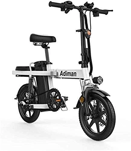 Vélos électriques : Vélo électrique électrique VTT Vélos électriques rapides for adultes 14 pouces pliant vélo électrique de la batterie au lithium 8Ah vélo électrique Lumière de conduite adulte Batterie amovible en alli