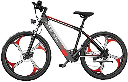 Vélos électriques : Vélos Vélo De Montagne électrique De 26 Pouces Pour Adultes, VTT Semi-rigides Vélo électrique 400W Avec Batterie Au Lithium 48V 10Ah, Vélo De Trajet Avec Vélos Hybrides à 27 Vitesses(Color:rouge)