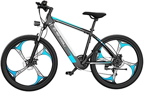 Vélos électriques : Vélos Vélos De Montagne électriques Semi-rigides 26 Pouces, Vélo De Montagne Pour Vélo électrique Adulte 400W Avec Batterie Au Lithium 48V 10Ah, Vélo De Navette Avec Vélos Hybrides à 27 Vi(Color:Bleu)