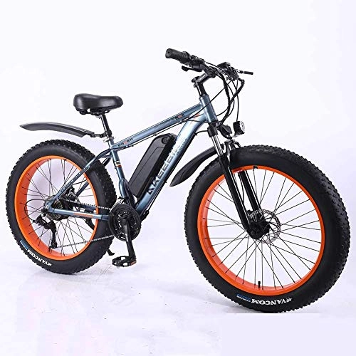 Vélos électriques : Vélos Vélos Hybrides De 26 ", Assistance électrique Pour Vélo De Montagne électrique, Batterie Lithium-ion Amovible 36 V 350 W, Vélos De Neige En Alliage D'aluminium Mountain E B(Color:Gris, Size:8AH)