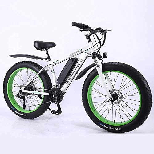 Vélos électriques : Vélos Vélos Hybrides De 26 ", Assistance électrique Pour Vélo De Montagne électrique, Batterie Lithium-ion Amovible 36 V 350 W, Vélos De Neige En Alliage D'aluminium Mountain E (Color:blanc, Size:10AH)