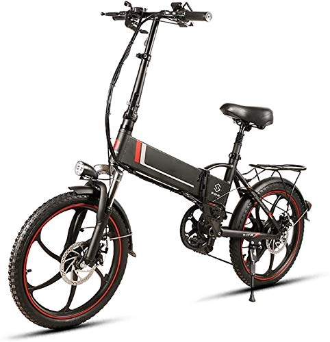 Vélos électriques : Vélos électriques, 20 adultes vélo électrique pliant Montagne E-vélo avec 48V 8AH batterie au lithium et en alliage d'aluminium banquette arrière à vitesse variable vélo électrique Stroke 21.7Mile - 4