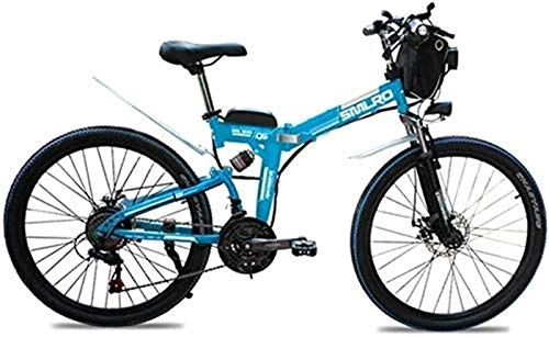 Vélos électriques : Vélos électriques, 26 pouces électrique VTT, pliable et mobile 48V 500W 13Ah Lithium-ion, Frein à disque hybride Reclining / Route, Adulte Cyclisme Vélo (Couleur: Rouge) , Bicyclette ( Color : Blue )