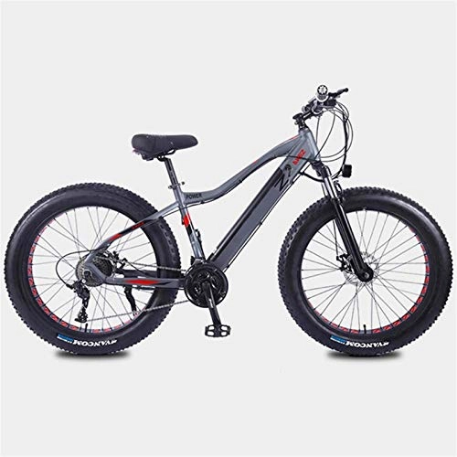 Vélos électriques : Vélos électriques, 350W Mountain Bikes électriques 26En Fat Tire E-Bike avec 27 vitesses et système de transmission Temps de charge 3 heures Batterie au Lithium (10AH36V), Plage de 35 kilomètres , Bicy