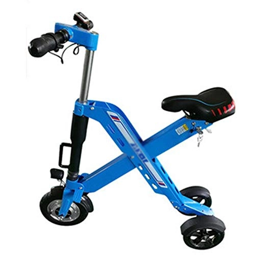Vélos électriques : Vélos électriques pour Adultes Pliable Ebikes 10" / 8" 36v 350w 10.4ah Au Lithium-ION Absorption des Chocs Haute Résistance Vélos Tout Terrain pour Montagne / Plage / Neige, Bleu