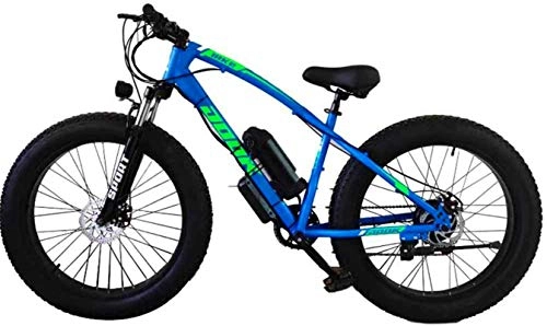 Vélos électriques : Vélos électriques, Vélo électrique Batterie au Lithium Fat pneus Lieu de VTT for Adultes des pneus Larges Boost Cross-Country Neige, Bleu, Bicyclette