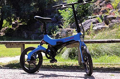 Vélos électriques : WAN BIKE EMY-S26 36 V * 250 W 5.2AH Vélo Électrique Urbain EMY-S26 Batterie au Lithium-ION – Alliage de Magnésium Couple 12 NM Roues 16 Pouces Affichage LCD Multifonctions Pliable (Bleu)