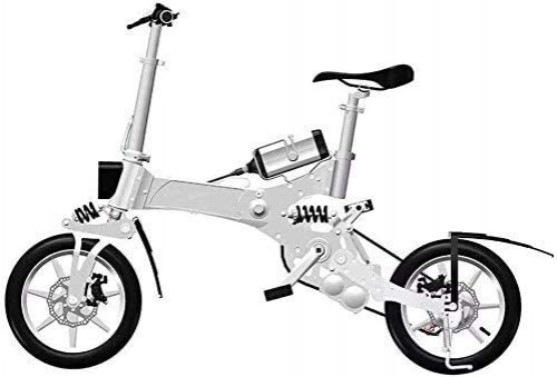 Vélos électriques : WANGCAI Puissant Ebike, Batterie Lithium vélo électrique à Deux Roues Moto Scooter Batterie Voyage Pliant Portable Voiture for Adultes (Color : White)