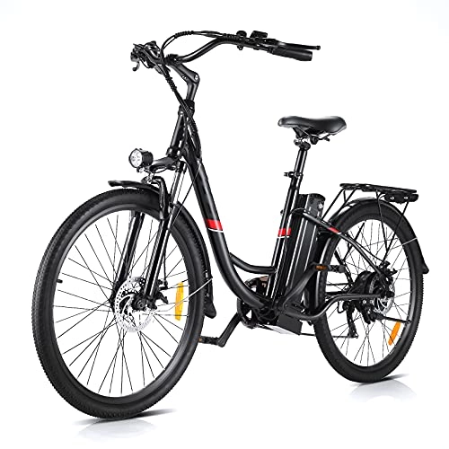 Vélos électriques : WIND SPEED VTT Vélo Electrique 26 Pouces E-Bike avec Batterie 36V 8Ah 250W Vélo de Ville Électrique avec 7 Vitesses Frein Velo