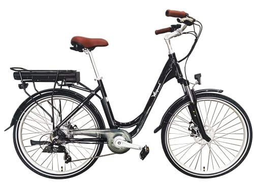 Vélos électriques : Wispeed C-300 - VAE - Vélo électrique de Ville - Roues 28" - Fourche et Suspension Avant - Freins à Disque AV / AR - Batterie 12, 8 Ah 36V - Moteur 250W 3 Niveaux (eco, Mid, High) - Shimano 7 Vitesses