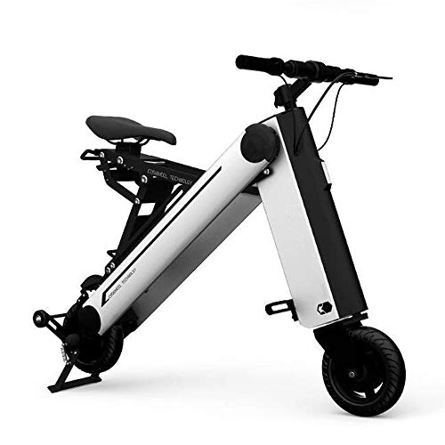 Vélos électriques : WJH Vlos lectriques Mode & Smart Scooter de vhicule lectronique Tricycle de mobilit lectrique Vlo lectrique Pliable et portatif, Peut tre contrl par tlphone Mobile APP, Silver, 8inches