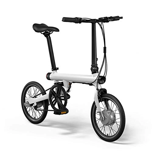Vélos électriques : WM Adulte 16 Pouces vélo électrique 250w36v Batterie au Lithium Pliante Ebike City vélo électrique auxiliaire capteur Intelligent Mini Voiture électrique, Blanc