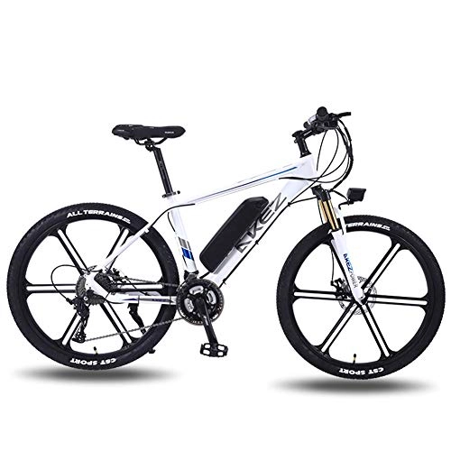 Vélos électriques : WM Adulte 26 Pouces 350w en Alliage d'aluminium vélo électrique Bicicleta36v Batterie au Lithium Ebike Tout-Terrain vélo de Montagne Ebike27 Vitesse vélo électrique 30 km / h, Blanc