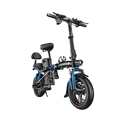 Vélos électriques : Wonzone ddzxc vélos électriques 50, 8 cm vélo de montagne pliable avec batterie ultra léger vélo électrique pour femmes adultes hommes vélo électrique (couleur : bleu)