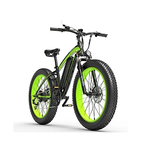 Vélos électriques : Wonzone ddzxc vélos électriques vélo électrique VTT électrique 66 cm 4.0 gros pneus (couleur : 10 Ah vert)