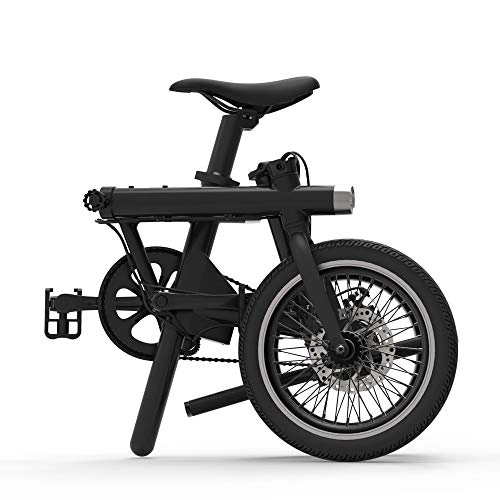 Vélos électriques : WQY 16 Pouces 14KGS Mini 5 Pas (Aide à la pédale) à la Mode 36V 250W avec Affichage LCD Dames vélo Pliant, Noir