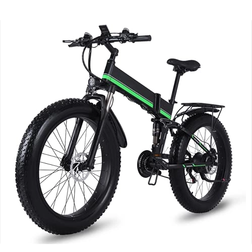 Vélos électriques : WUYANJUN Vélo électrique Puissant, vélo de Pneu Gras de 26", 1000W cyclomoteux Pliage de la Plage de Neige de la Montagne, pour Adultes, eBike Puissant, pour Les Amateurs de Cyclisme