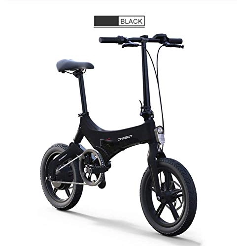 Vélos électriques : WXJWPZ Vélo électrique Pliant 16 Pouces Mini Vélo électrique Pliant 36 V Batterie Au Lithium Caché dans Le Cadre 250 W Moteur De Roue Arrière Amortisseur Arrière, Black
