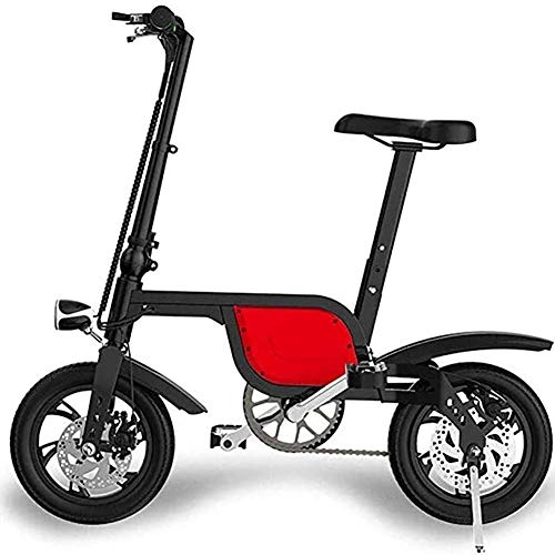 Vélos électriques : WXX Sports De Plein Air Électrique Pliant Vélo, Cadre en Alliage D'aluminium 12" 250W 36V 6AH Grande Capacité Au Lithium-ION Batterie De Vélos Ebike (Capacité De Charge: 120 Kg), Rouge