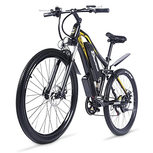 Vélos électriques : WZW M60 Vélo Électrique pour Adultes - 27, 5 Pouces 500W Vélo électrique - 48V / 15Ah Amovible Lithium Batterie Montagne Bicyclette Professionnel 7 La Vitesse Engrenages