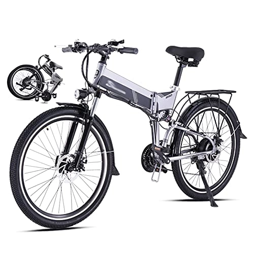 Vélos électriques : WZW M90 Pliable Vélo Électrique pour Adultes - 26 Pouces 500W Hors Route Vélo électrique - 48V / 12.8Ah Amovible Lithium-ION Batterie Montagne Bicyclette 21 La Vitesse Engrenages