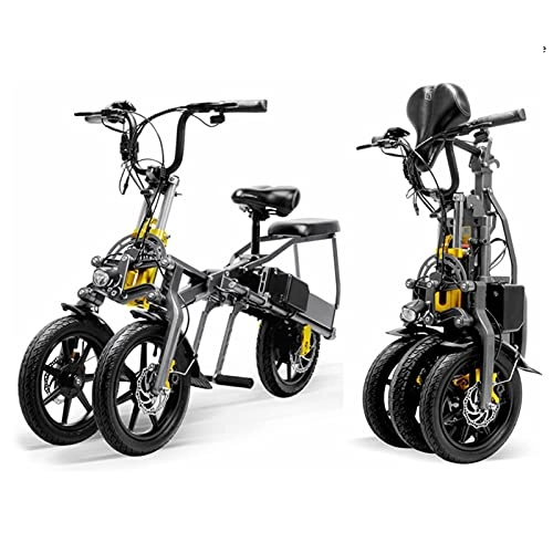 Vélos électriques : WZW Pliant Vélo Électrique 350W Mini Tricycle 14 Pouces Vélo électrique 48V / 7.8Ah 2 Piles Facile Espace de Rangement Électrique Bicyclette pour Adultes Hommes Femmes