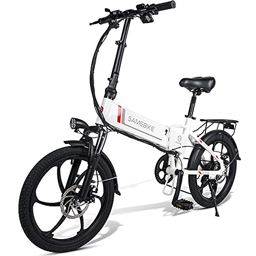 Vélos électriques : XBSXP Vélo électrique Pliant avec écran LCD 20" / 48V 10.4AH 350W, vélo de Montagne Intelligent à Batterie au Lithium, vélo électrique Intelligent de Ville à 7 Vitesses pour Adultes