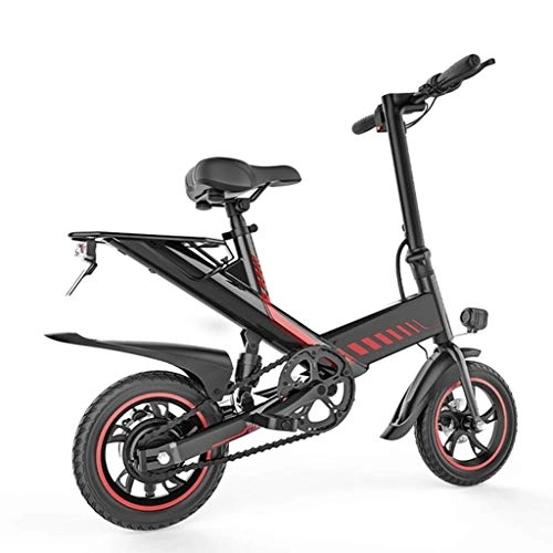 Vélos électriques : Xinxie 48V en Alliage d'aluminium Intelligent E Bike 14 Mini essieu arrière Pliable vélo électrique Le Petit Adulte Mini Batterie au Lithium génération de Piste vélo électrique Homme, Noir