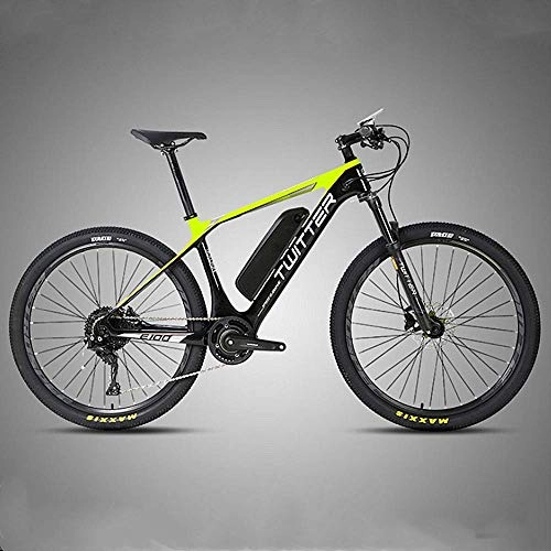 Vélos électriques : Xinxie1 Électrique de vélo de Montagne, 26 Pouces Pliant E-Bike avec des Super-légers en Alliage de magnésium 6 Spokes Roue intégrée, Premium Full Suspension et 21 Vitesses de Vitesse avec, Jaune