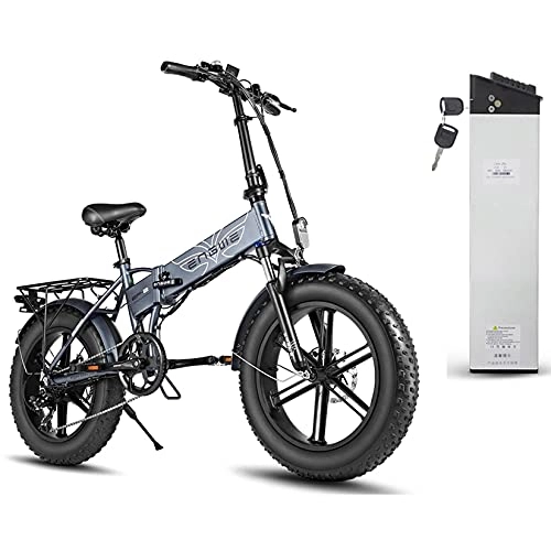 Vélos électriques : YI'HUI Vélo de Montagne vélo électrique Pliant, vélo Intelligent pour Adultes, 750W Batterie Lithium-ION Amovible12.8Ah Suspension ​Complète IPX4 Cadre Double Disque De Frein VTT, Gris