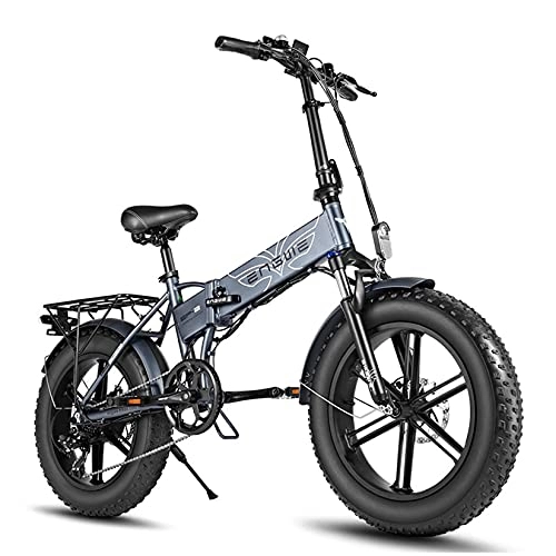 Vélos électriques : YI'HUI Vélo électrique léger 750W électrique Pliable d'assistance à la pédale avec Batterie 12, 8Ah, 20 Pouces, pour Adolescent et Adultes, Gris