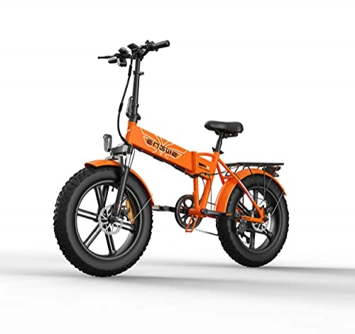 Vélos électriques : YIN QM Vélo électrique 20 * 4.0 Pouces 48V12.8A vélo électrique 750W 45KM / H Moteur Puissant Gros Pneu vélo Montagne Neige vélo, Orange