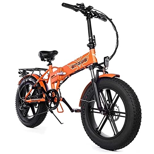 Vélos électriques : YIN QM Vélo électrique 20 * 4.0 Pouces 750W Moteur Puissant vélo électrique 48V12.8A Montagne Gros Pneu vélo Neige ebike, Orange