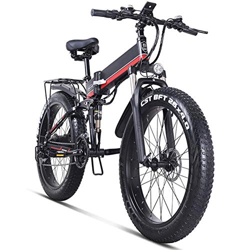 Vélos électriques : Ylight Vélo Électrique 1000 W Ebike VTT Électrique Vélo Électrique Olding Vélo Eletrica Vélo Électrique 48V, Rouge