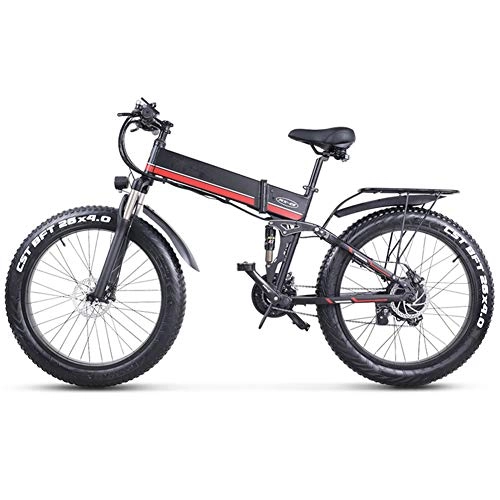 Vélos électriques : Ylight Vélo Électrique 48V 1000W avec Écran LCD E-Bike VTT / Snow E-Bike, Shimano 21 Vitesses, 26 inch, Rouge