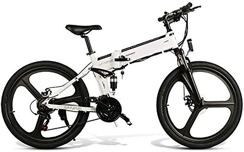 Vélos électriques : YPLDM Vélos électriques pliants Adultes Comfort Bicyclettes Hybrides Couchés / Road Bikes20, 11.6Ah Batterie au Lithium, Alliage d'aluminium, Blanc