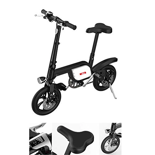 Vélos électriques : YPYJ Vélo Électrique Pliant Portatif avec Batterie Lithium-ION Amovible De 36V 6Ah, Ebike avec Moteur 250W, Blanc