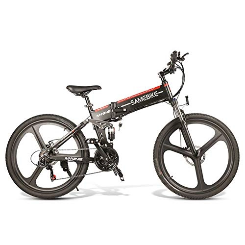 Vélos électriques : YRXWAN Vélo de Montagne électrique, vélo électrique Pliant de 26 '' avec Batterie Amovible au Lithium-ION 48V 350W pour Adultes, Noir