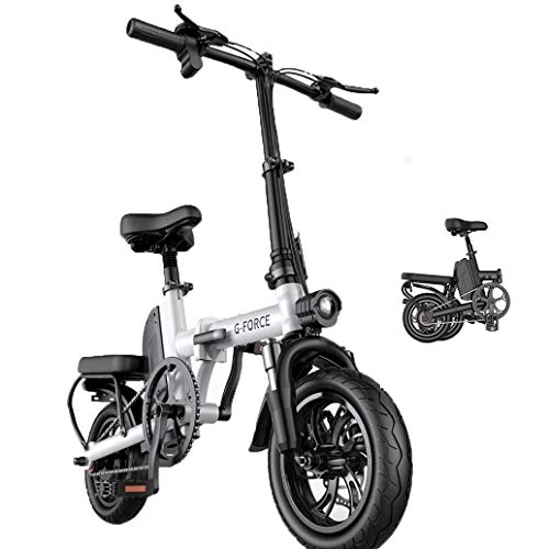 Vélos électriques : YuCar Vlo lectrique Pliant - Batterie 48V Amovible - Moteur 672W et Shifano 3 Vitesses, Roues de 12 Pouces, White