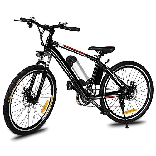 Vélos électriques : yukio Vélo Electrique E-Bike Femme Homme VTT Electrique Adulte 25 Pouces 250 W à 21 Vitesses avec Batterie Amovible Li-ION 36V-Max 35 km / h-Noir (EU Stock)