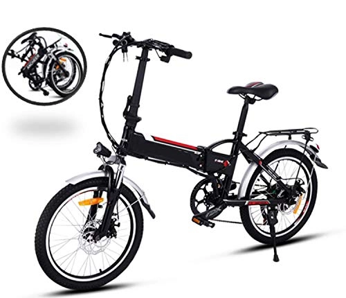 Vélos électriques : yukio Vélo Electrique Pliant 250 W à 7 Vitesses VTT Pliable Adulte Vélo de Montagne Electrique Femme Homme 20 Pouces - Phare à LED - Max Vitesse 35 km / h(Noir)